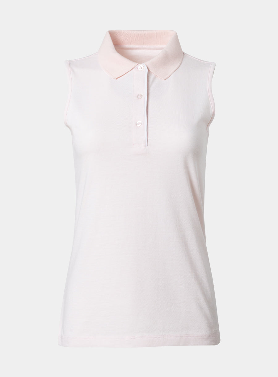 Ladies white outlet sleeveless polo shirts