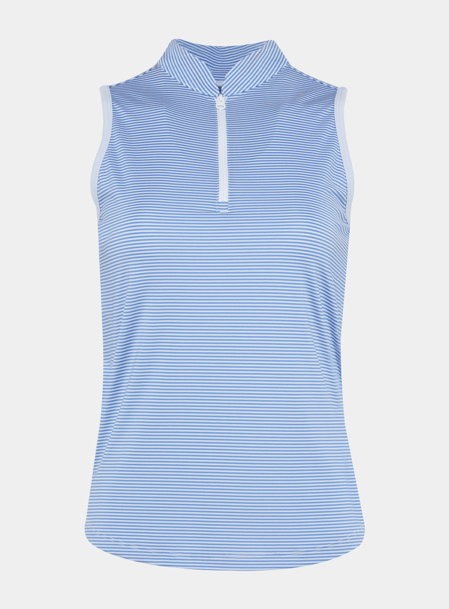 Georgia Stripe Sleeveless Polo
